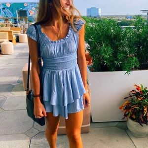 Princess Polly Blue Love Galore Playsuit, US 8